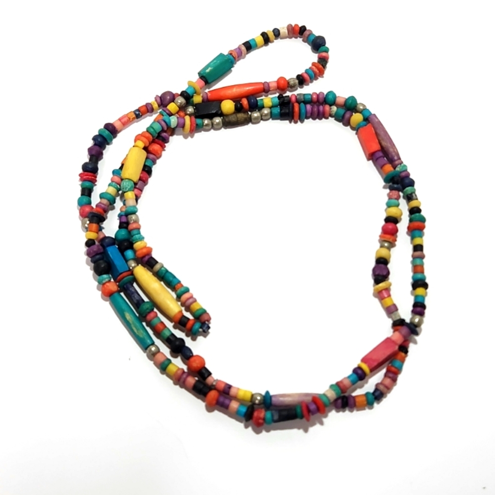 Colorful Ceramic Beaded Necklace - Picture 2 of 5